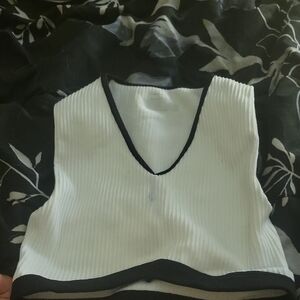 No Boundaries White Ribbed Crop Tank Top